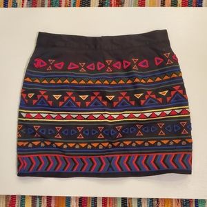 NWOT High Waisted Aztec Sam Edelman Beaded Skirt!! Sz 10